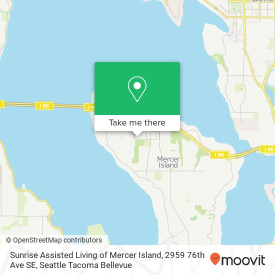 Mapa de Sunrise Assisted Living of Mercer Island, 2959 76th Ave SE