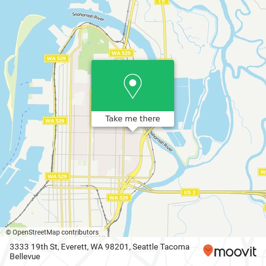 Mapa de 3333 19th St, Everett, WA 98201