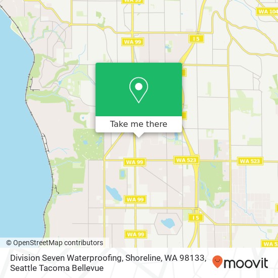 Mapa de Division Seven Waterproofing, Shoreline, WA 98133