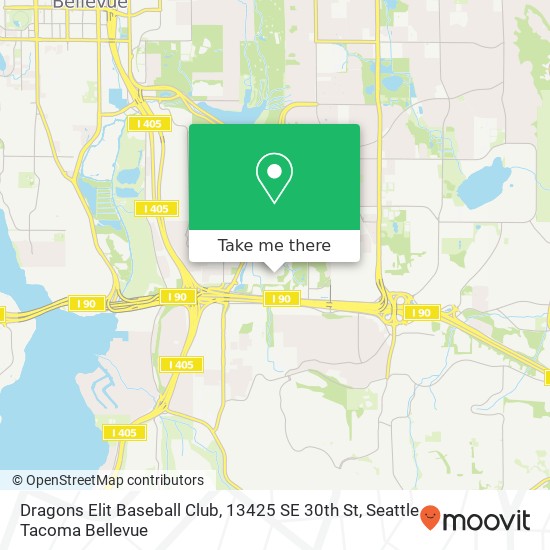 Mapa de Dragons Elit Baseball Club, 13425 SE 30th St