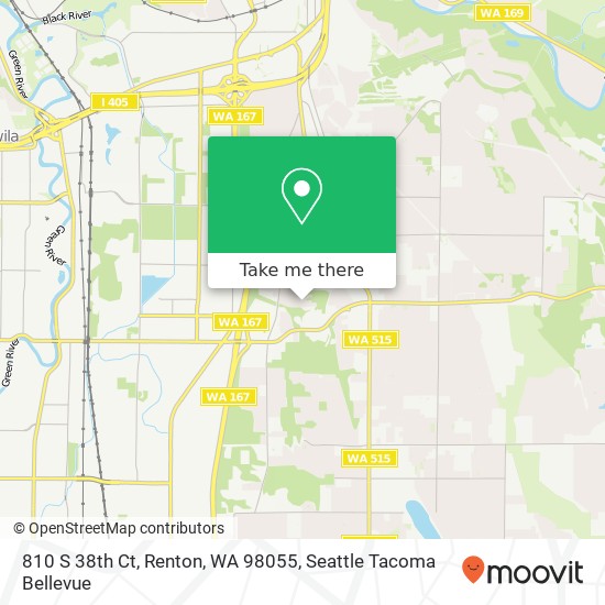 Mapa de 810 S 38th Ct, Renton, WA 98055