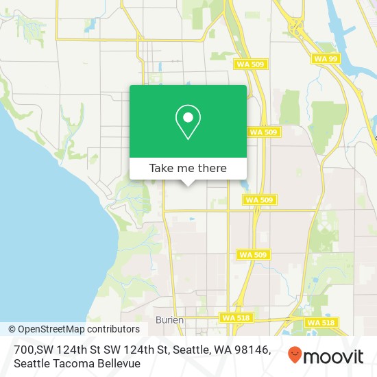 Mapa de 700,SW 124th St SW 124th St, Seattle, WA 98146