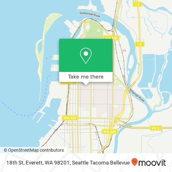 Mapa de 18th St, Everett, WA 98201