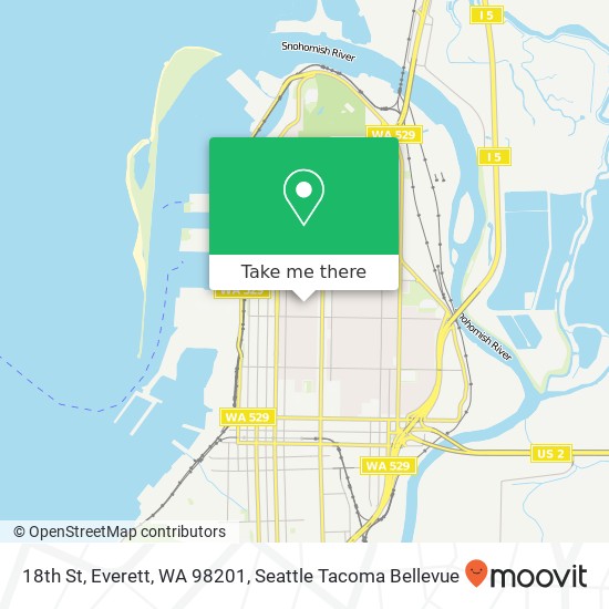 18th St, Everett, WA 98201 map