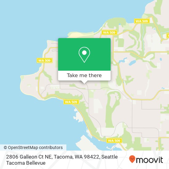 Mapa de 2806 Galleon Ct NE, Tacoma, WA 98422