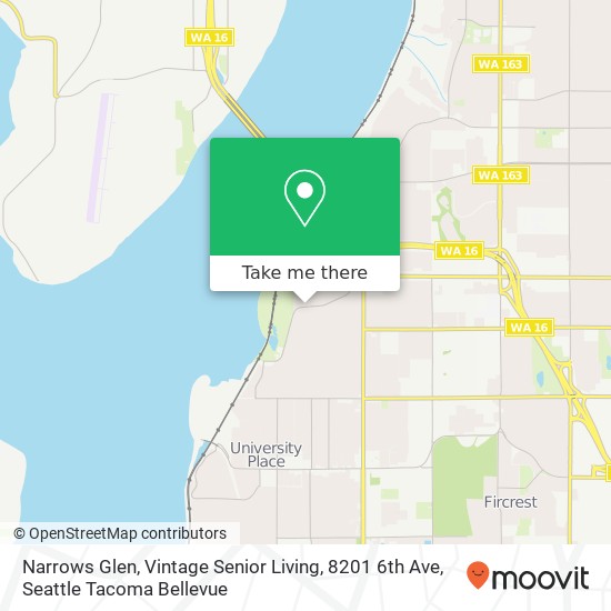 Mapa de Narrows Glen, Vintage Senior Living, 8201 6th Ave