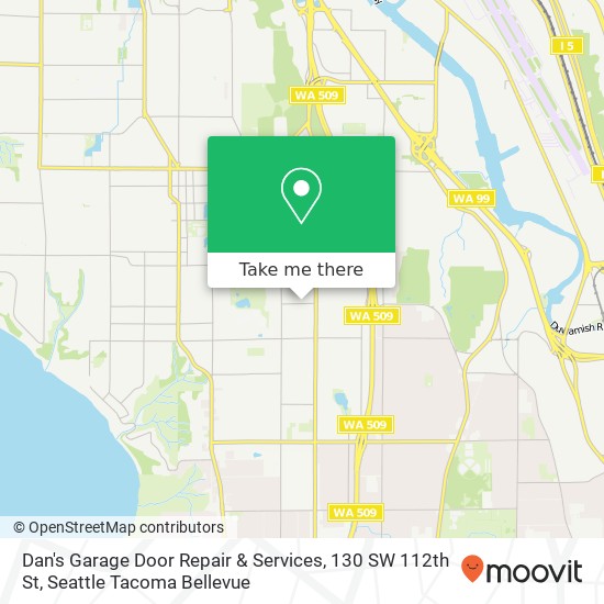 Mapa de Dan's Garage Door Repair & Services, 130 SW 112th St