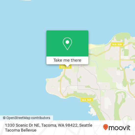 Mapa de 1330 Scenic Dr NE, Tacoma, WA 98422