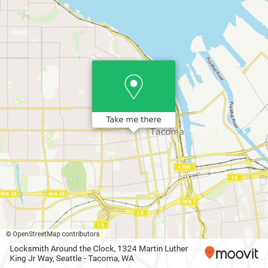 Mapa de Locksmith Around the Clock, 1324 Martin Luther King Jr Way