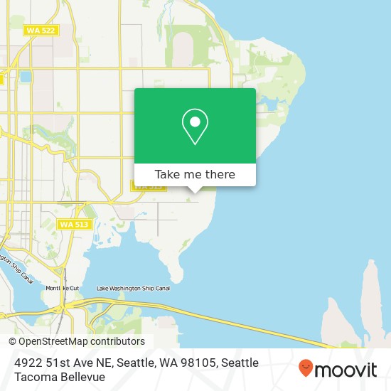 Mapa de 4922 51st Ave NE, Seattle, WA 98105