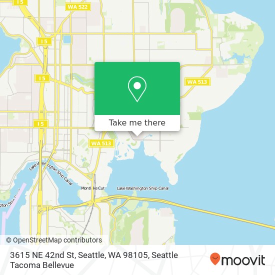 Mapa de 3615 NE 42nd St, Seattle, WA 98105