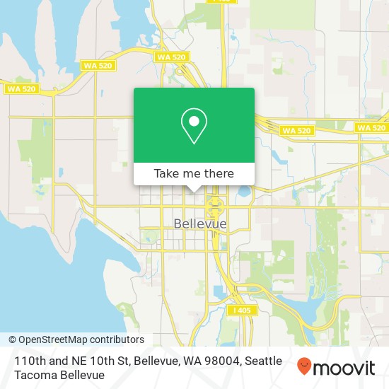 Mapa de 110th and NE 10th St, Bellevue, WA 98004