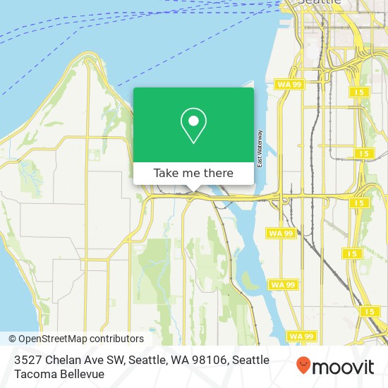 Mapa de 3527 Chelan Ave SW, Seattle, WA 98106