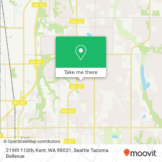 Mapa de 219th 110th, Kent, WA 98031