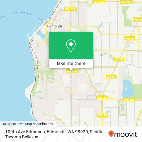 Mapa de 100th Ave Edmonds, Edmonds, WA 98020