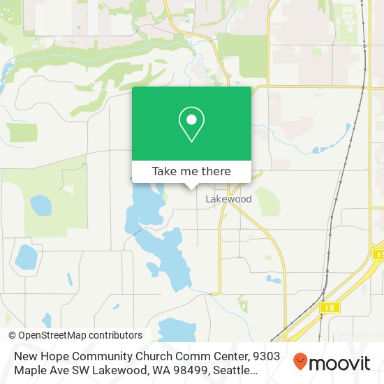 New Hope Community Church Comm Center, 9303 Maple Ave SW Lakewood, WA 98499 map