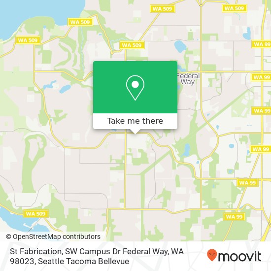 Mapa de St Fabrication, SW Campus Dr Federal Way, WA 98023