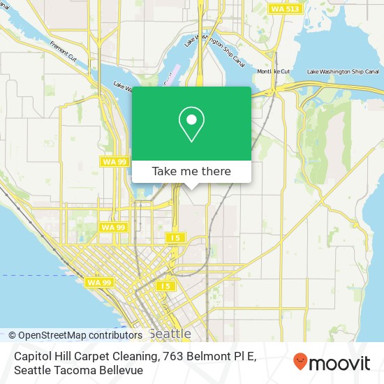 Mapa de Capitol Hill Carpet Cleaning, 763 Belmont Pl E