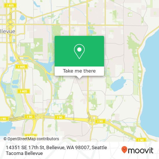 Mapa de 14351 SE 17th St, Bellevue, WA 98007