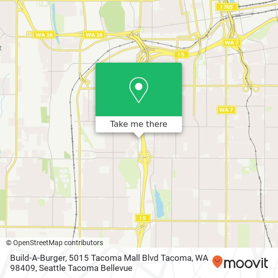 Mapa de Build-A-Burger, 5015 Tacoma Mall Blvd Tacoma, WA 98409