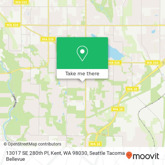 Mapa de 13017 SE 280th Pl, Kent, WA 98030