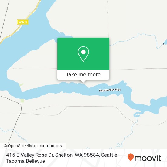 Mapa de 415 E Valley Rose Dr, Shelton, WA 98584