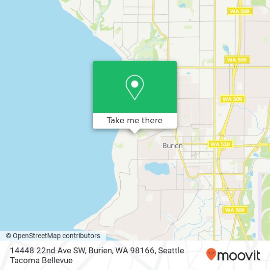 Mapa de 14448 22nd Ave SW, Burien, WA 98166