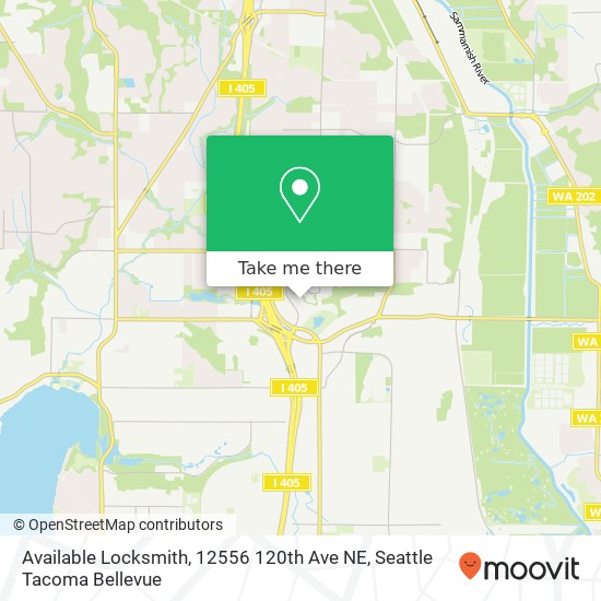 Available Locksmith, 12556 120th Ave NE map