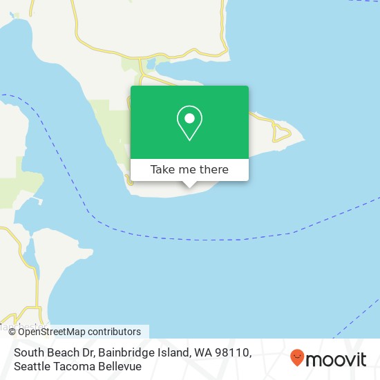 Mapa de South Beach Dr, Bainbridge Island, WA 98110