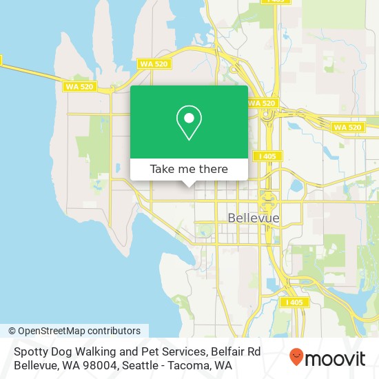 Mapa de Spotty Dog Walking and Pet Services, Belfair Rd Bellevue, WA 98004