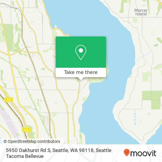 Mapa de 5950 Oakhurst Rd S, Seattle, WA 98118