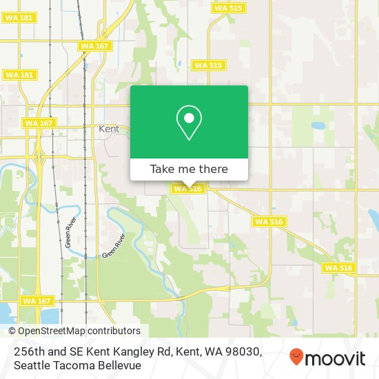 Mapa de 256th and SE Kent Kangley Rd, Kent, WA 98030