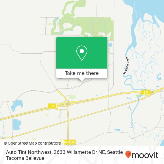 Mapa de Auto Tint Northwest, 2633 Willamette Dr NE