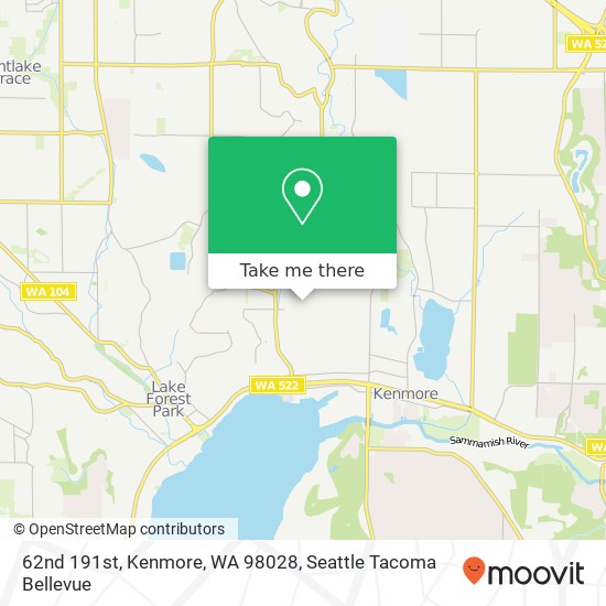 Mapa de 62nd 191st, Kenmore, WA 98028