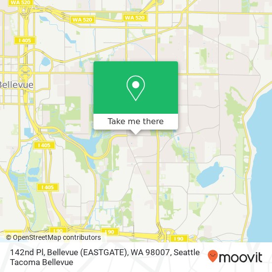 Mapa de 142nd Pl, Bellevue (EASTGATE), WA 98007