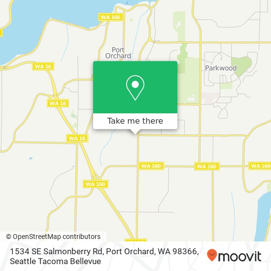 Mapa de 1534 SE Salmonberry Rd, Port Orchard, WA 98366