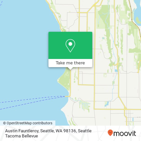 Mapa de Austin Fauntleroy, Seattle, WA 98136