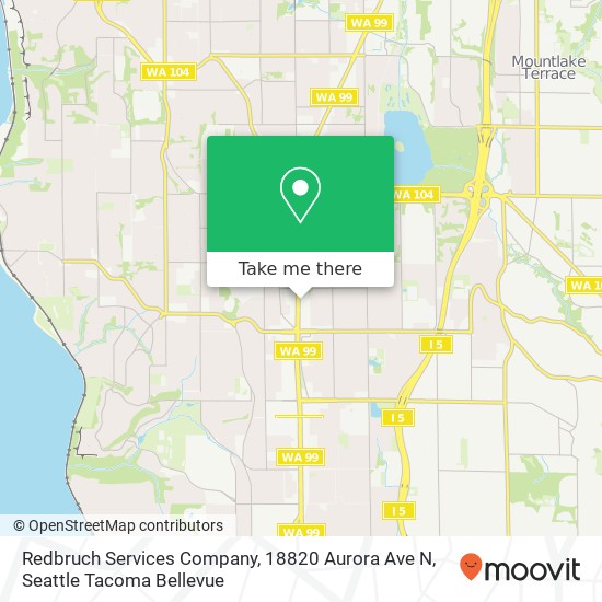 Mapa de Redbruch Services Company, 18820 Aurora Ave N