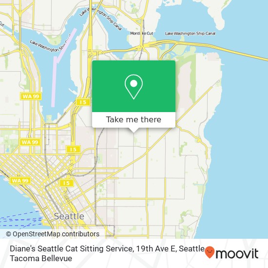 Mapa de Diane's Seattle Cat Sitting Service, 19th Ave E