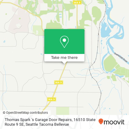 Mapa de Thomas Spark 's Garage Door Repairs, 16510 State Route 9 SE