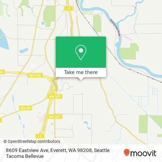 Mapa de 8609 Eastview Ave, Everett, WA 98208