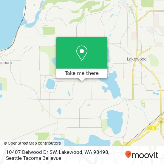 Mapa de 10407 Delwood Dr SW, Lakewood, WA 98498