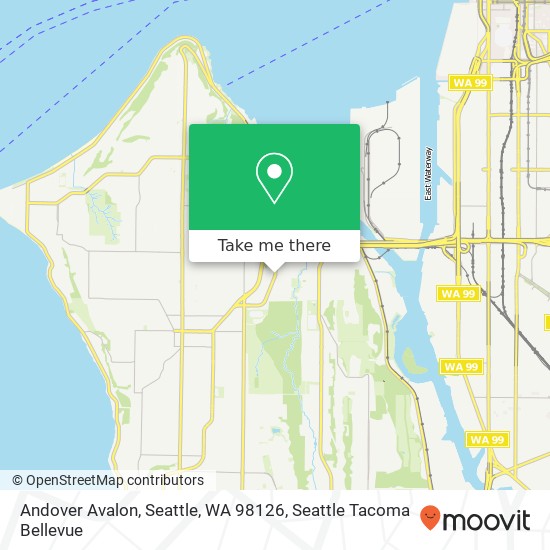 Mapa de Andover Avalon, Seattle, WA 98126