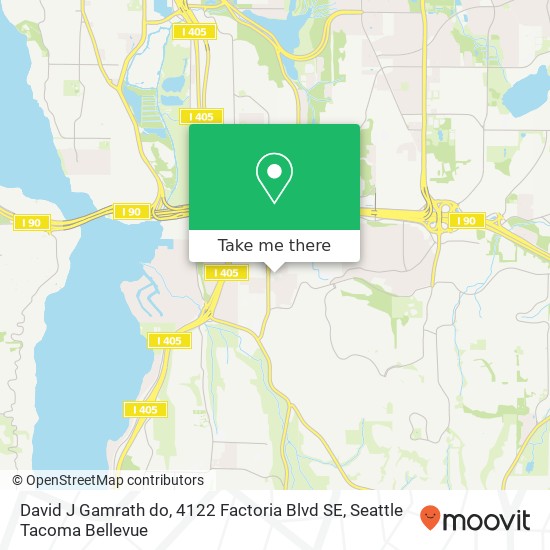 David J Gamrath do, 4122 Factoria Blvd SE map