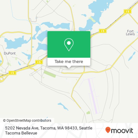 Mapa de 5202 Nevada Ave, Tacoma, WA 98433