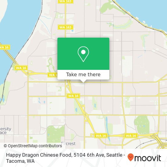 Mapa de Happy Dragon Chinese Food, 5104 6th Ave