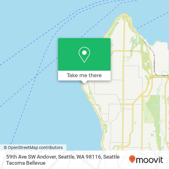 Mapa de 59th Ave SW Andover, Seattle, WA 98116