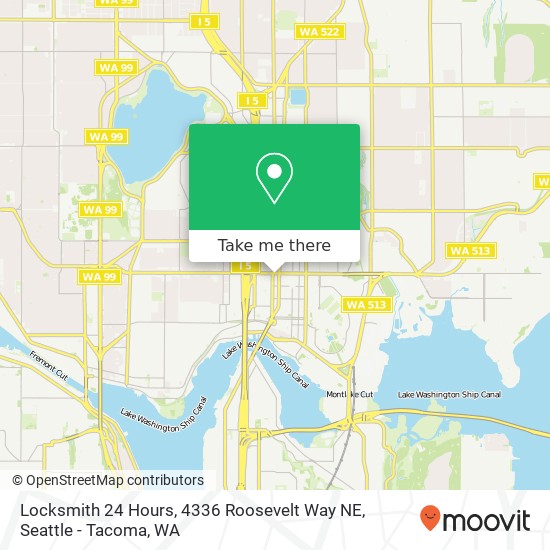 Locksmith 24 Hours, 4336 Roosevelt Way NE map