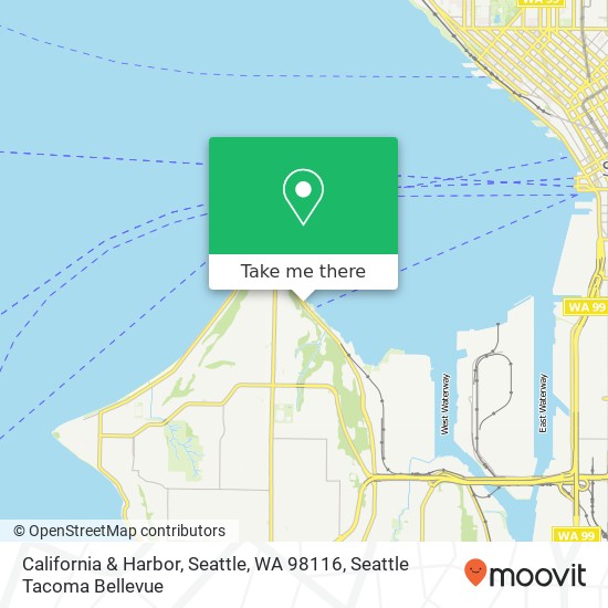 Mapa de California & Harbor, Seattle, WA 98116