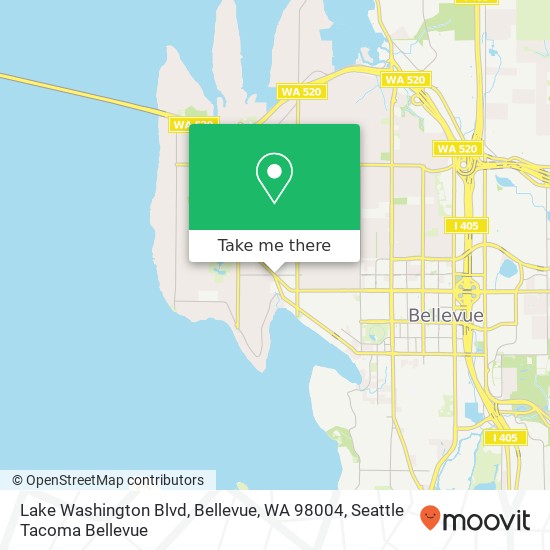 Lake Washington Blvd, Bellevue, WA 98004 map